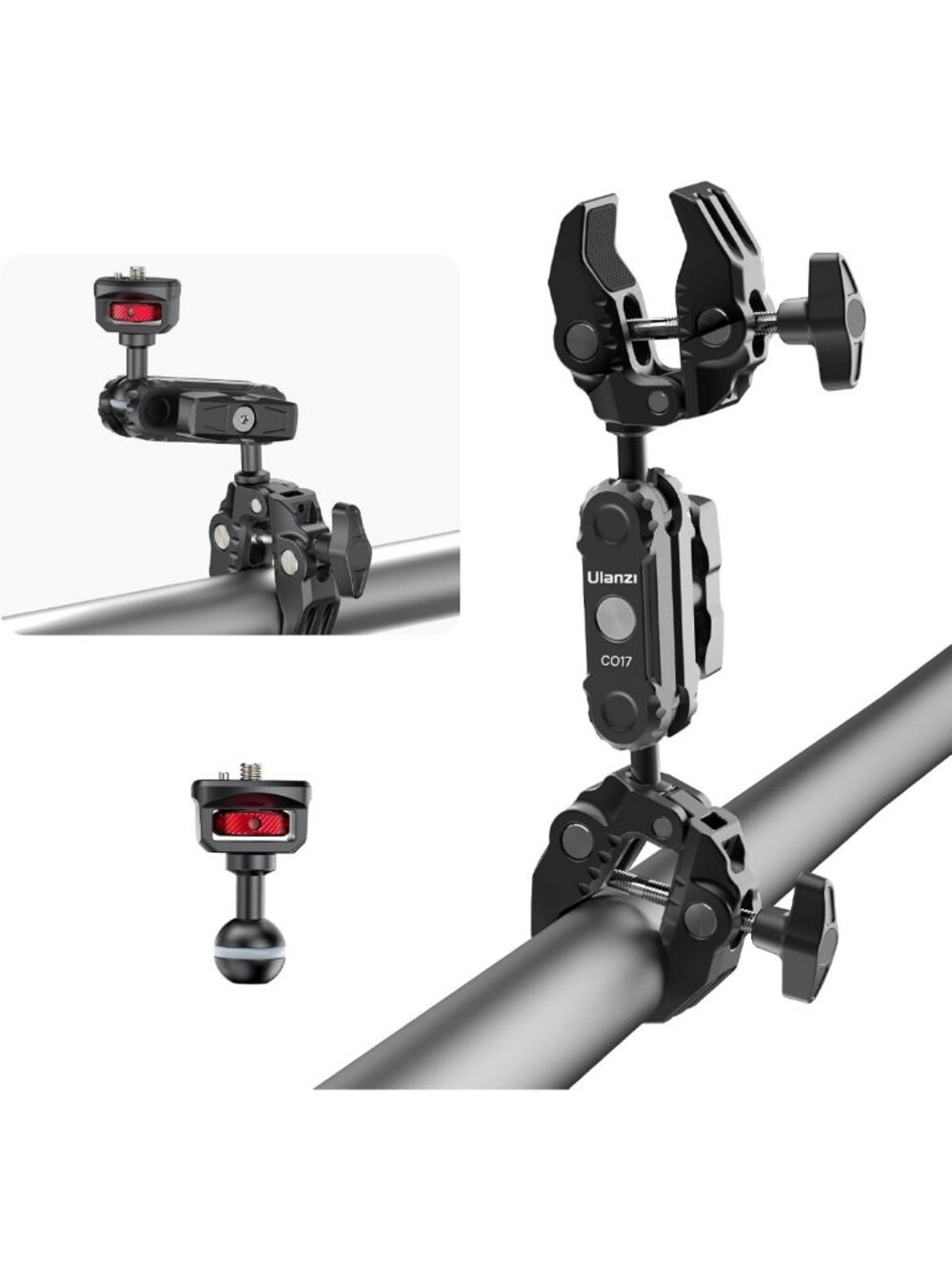 Versatile Double Camera Clamp with 1/4" Adapter - Perfect for Photography